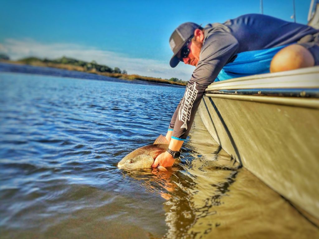 Captain Ronnie Charleston Fishing Charter Reddrum Release