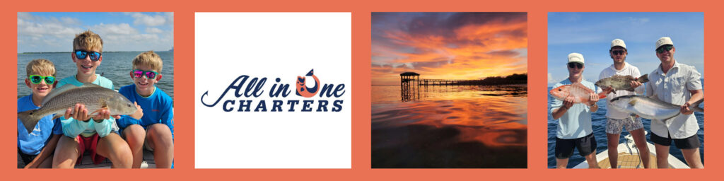 A Collage of photos of trips with All In One Charters during a inshore fishing charters Charleston SC